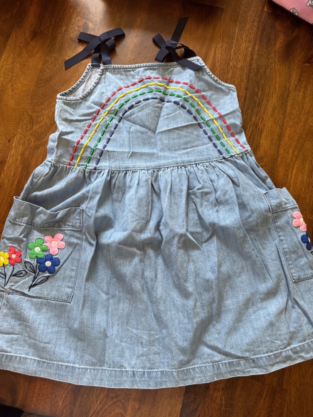 Hanna Andersson denim rainbow dress